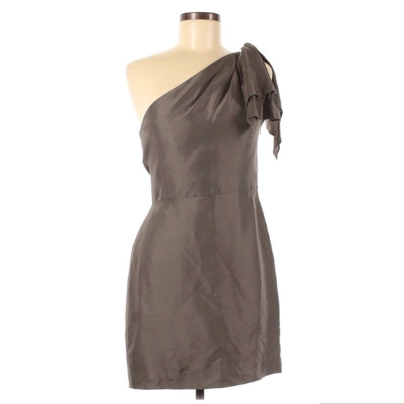 Jenny Yoo Dresses Jenny Yoo One Shoulder Gun Metal Mini Dress 4